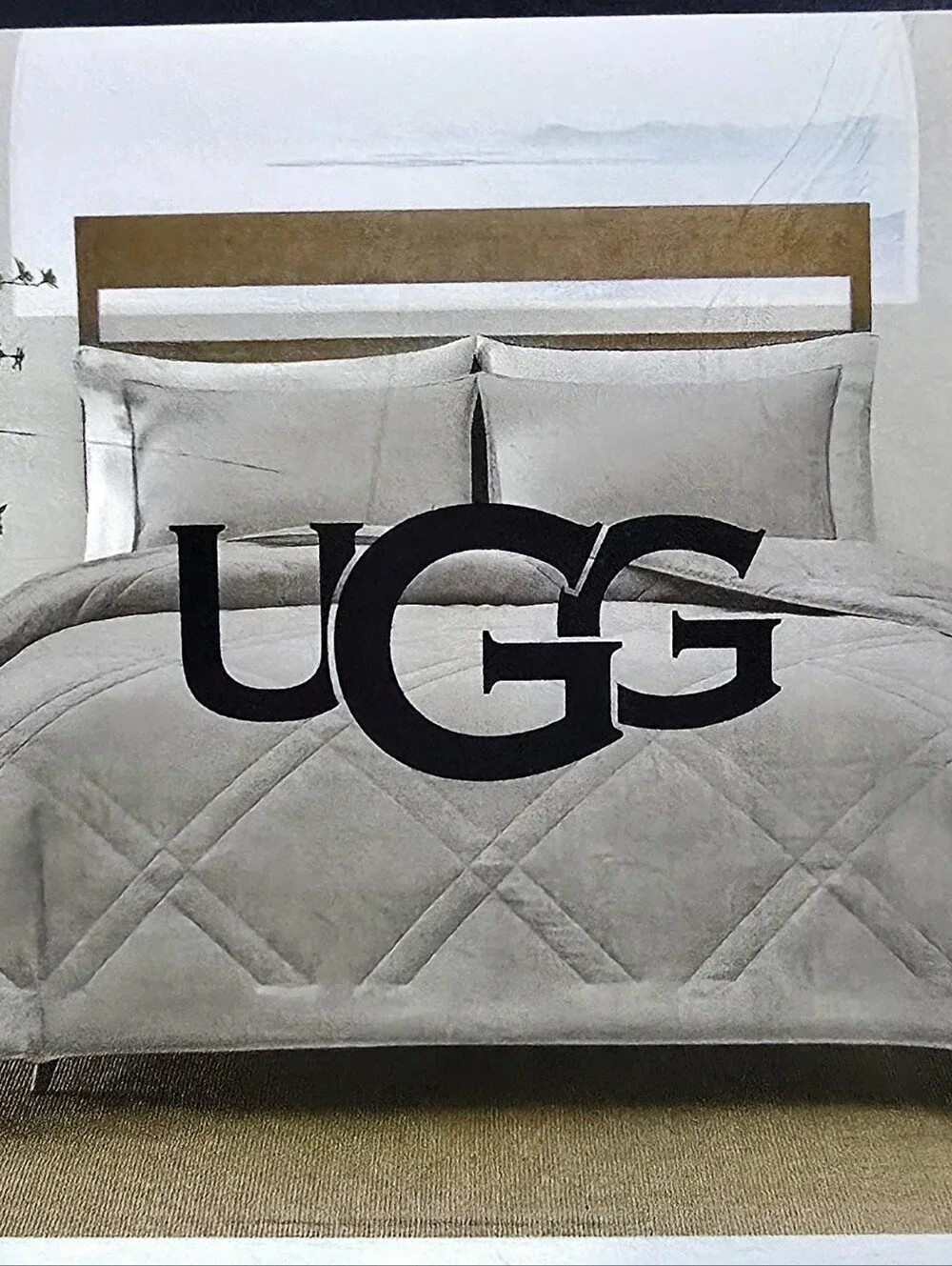 UGG Australia Haven Quilted Diamond Twin/Twin XL Comforter Set- Seal